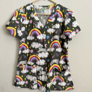 M GT Performance Unicorn cat scrub top